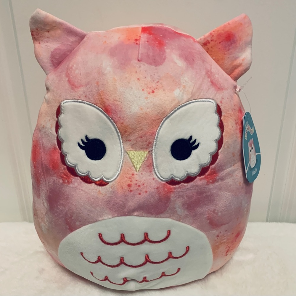 Squishmallow Olalla Owl 🦉, Pink Tie Dye, 12” New